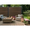 Steckzaun 'Solid Grande' BPC quadratisch Walnussfarben 180 x 180 cm