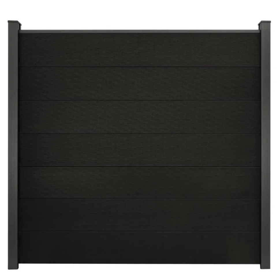 Steckzaun 'Solid Grande' BPC quadratisch schwarz 180 x 180 cm
