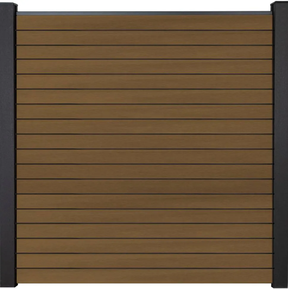 Steckzaun 'Solid Rhombus' BPC Teakfarben 180 x 180 cm