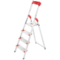 Stehleiter 'L81 ComfortLine' 4 Stufen, silbern 85 cm