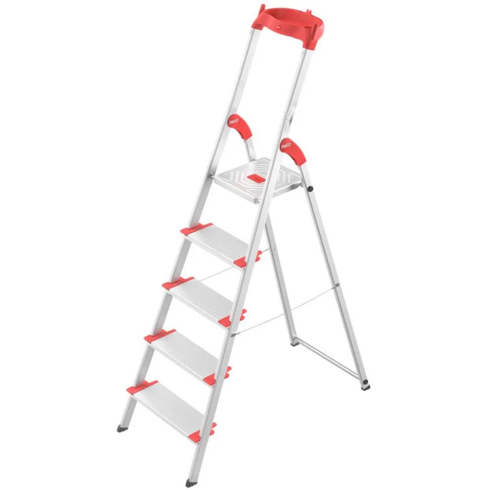 Stehleiter 'L81 ComfortLine' 5 Stufen, silbern 1,07 m
