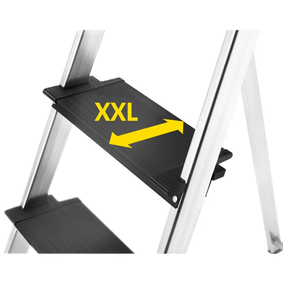 Stehleiter 'L100 TopLine' 5 Stufen, silbern 107 cm