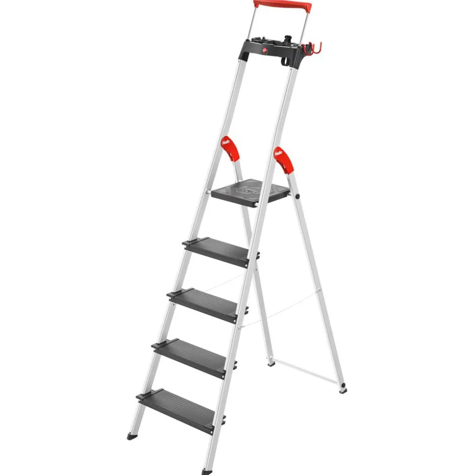 Stehleiter 'L100 TopLine' 5 Stufen, silbern 107 cm