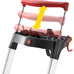 Stehleiter 'L100 TopLine' 6 Stufen, silbern 128 cm