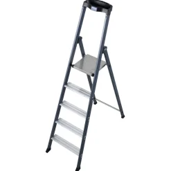 Stehleiter 'SePro S' 1 x 5 Stufen eloxiert