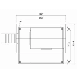 Stelzenhaus 'Karlie' naturbelassen mit Rutsche anthrazit 198 x 485 x 329,5 cm