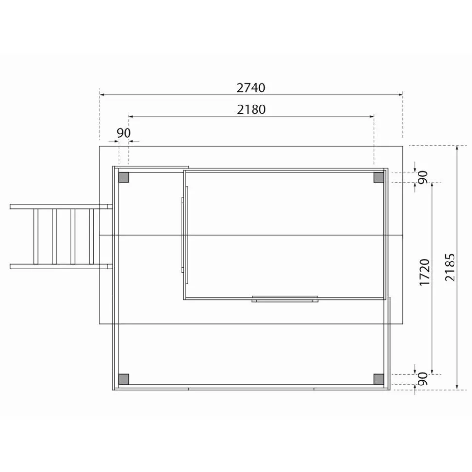 Stelzenhaus 'Karlie' naturbelassen mit Rutsche anthrazit 198 x 485 x 329,5 cm