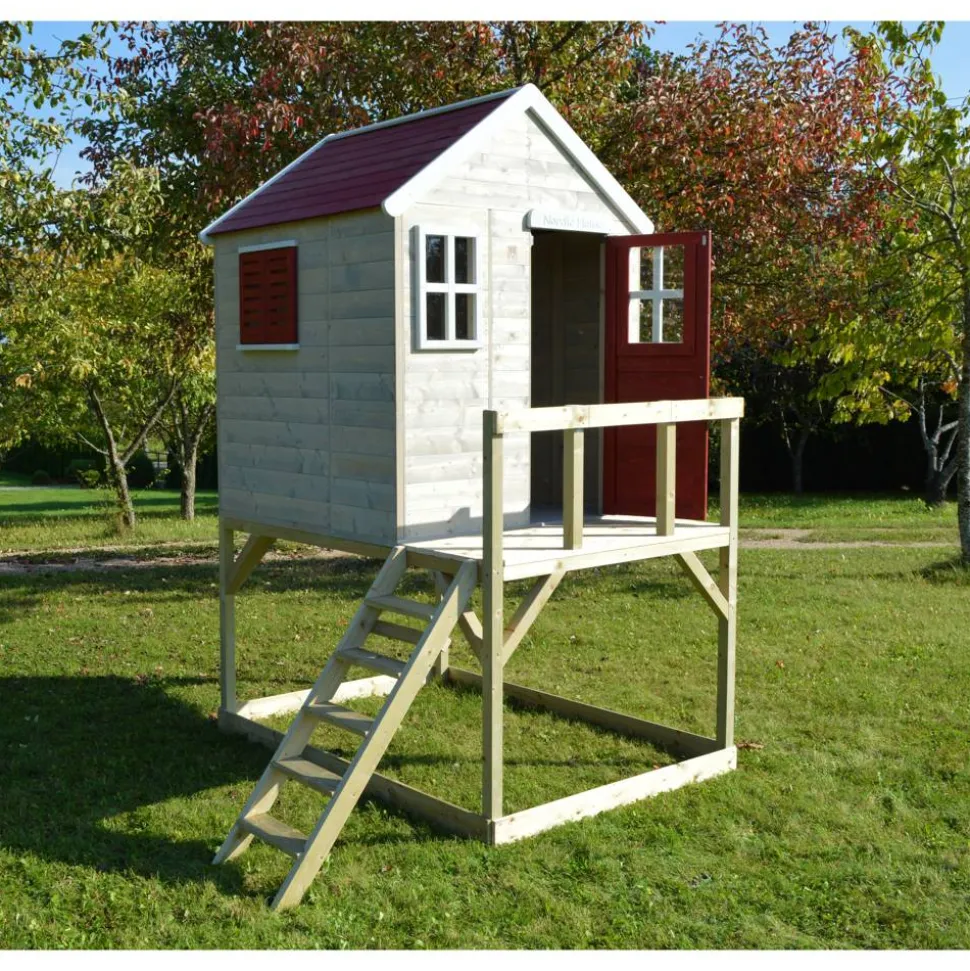 Stelzenhaus 'Storch' Natur Kiefernholz 160 x 190 x 242 cm