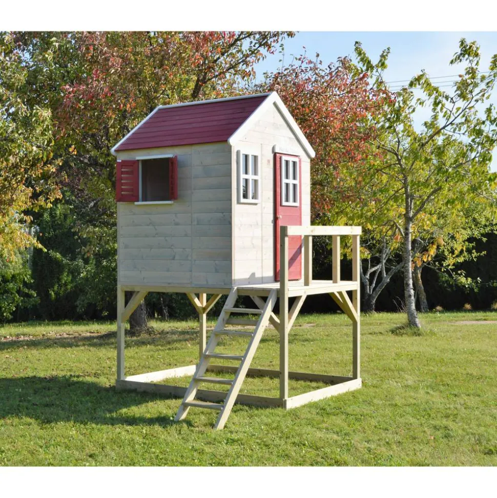 Stelzenhaus 'Storch' Natur Kiefernholz 160 x 190 x 242 cm