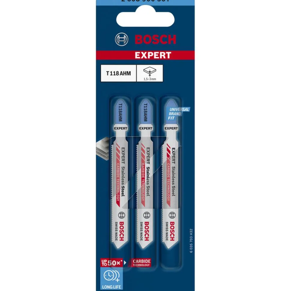 Stichsägeblatt 'Expert Stainless Steel T118AHM' 83 mm 3-teilig