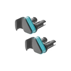 Stielhalter 'Flex' türkis/dunkelgrau für Geräteleiste, 2 Stück