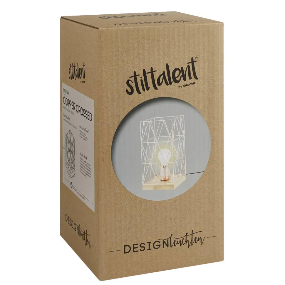 Stiltalent by toom® Tischleuchte 'Copper Crossed' kupfer 29,5 cm