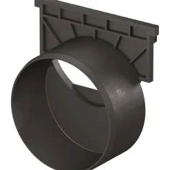 Stirnwand mit Stutzen 'Self® Standardline' schwarz DN 100