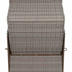 Strandkorb 'Greenline' 2-Sitzer Akazienholz blau/weiß 101 x 165 x 130 cm