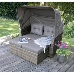 Strandkorb 'Long Island' Aluminium dunkelgrau 5-teilig