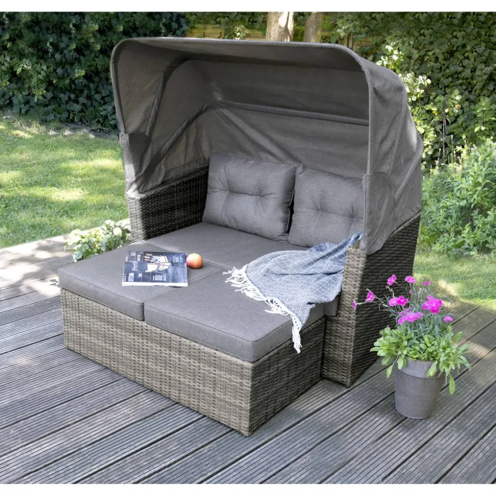 Strandkorb 'Long Island' Aluminium dunkelgrau 5-teilig