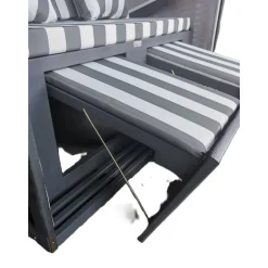 Strandkorb 'Sylt' 2-Sitzer Kiefernholz grau/weiß 81 x 160 x 110 cm