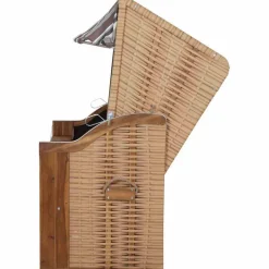 Strandkorb 'Trend 10+' 2-Sitzer Akazienholz braun/beige 101 x 165 x 80 cm