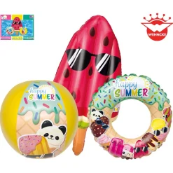 Strand-Set 'Happy Summer' Ball, Ring und Matratze mehrfarbig 3-teilig