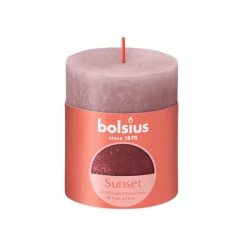 Stumpenkerze 'Rustik Sunset' rosa Ø 6,8 x 8 cm