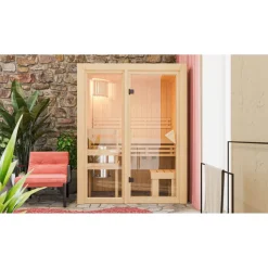 Systemsauna 'Solara 1' naturbelassen 155 x 122 x 198 cm