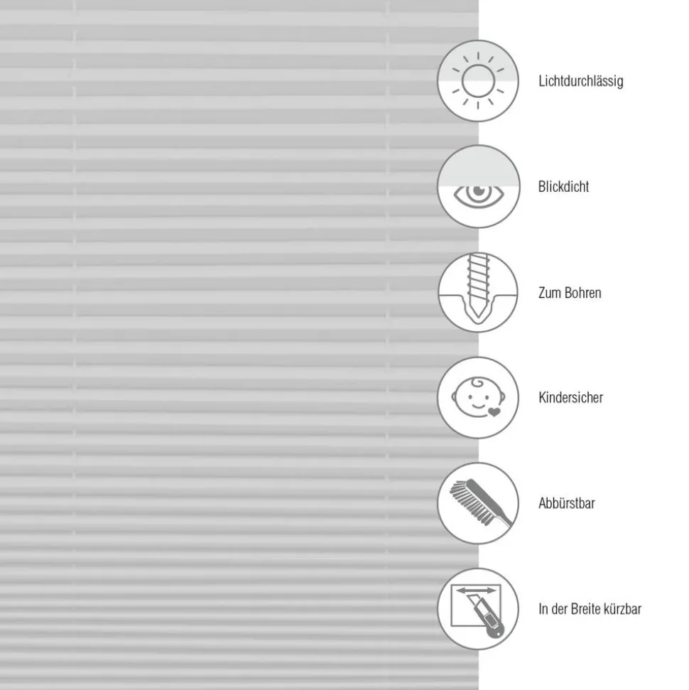 Tageslicht-Plissee 'Concept' grau 40 x 130 cm
