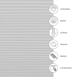 Tageslicht-Plissee 'Concept' grau 80 x 210 cm