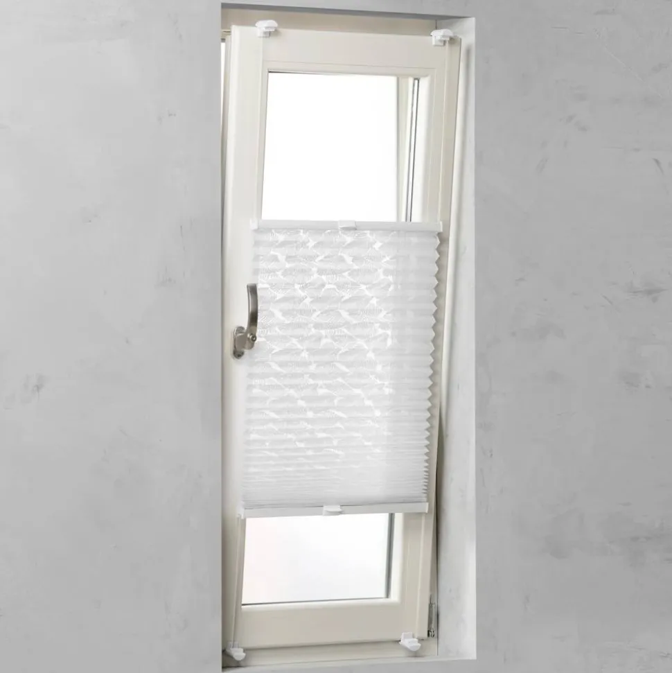 Tageslichtplissee 'Klemmfix' Ausbrenner weiß 50 x 130 cm