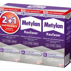 Tapetenkleister 'Raufaser' trocknet transparent 2 + 1 Vorteilspack 3 x 180 g