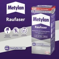 Tapetenkleister 'Raufaser' trocknet transparent 2 + 1 Vorteilspack 3 x 180 g