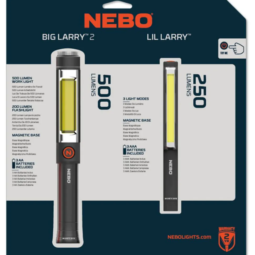 Taschenlampenset 'Big Larry' und 'Lil Larry' 500 lm/250 lm