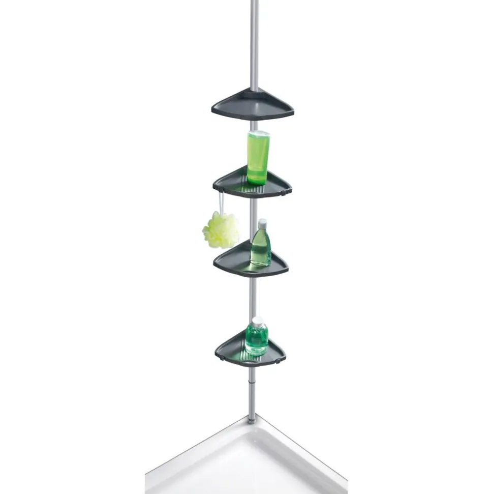 Teleskop-Duschecke 'Compact', 4 Ablagen, silber