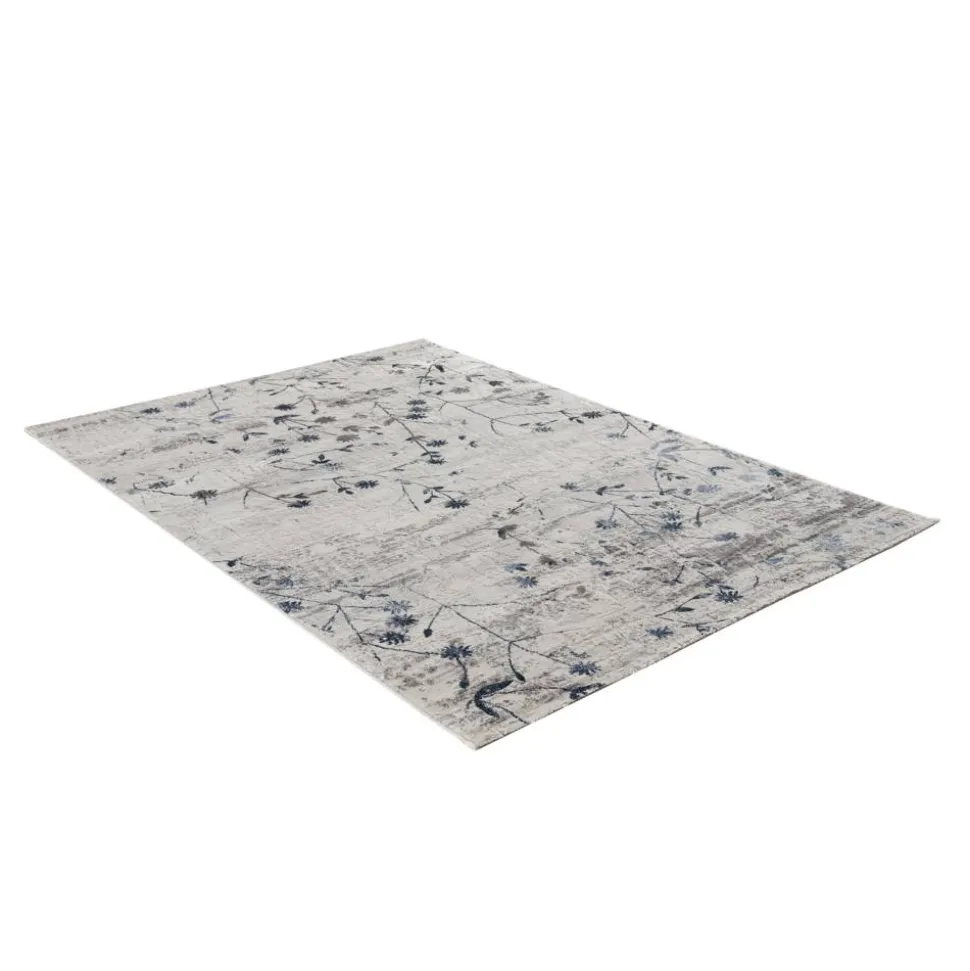 Teppich 'Antea' Blumen blau 133 x 190 cm