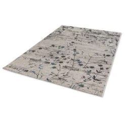 Teppich 'Antea' Blumen blau 133 x 190 cm