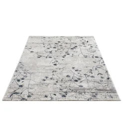 Teppich 'Antea' Blumen blau 133 x 190 cm