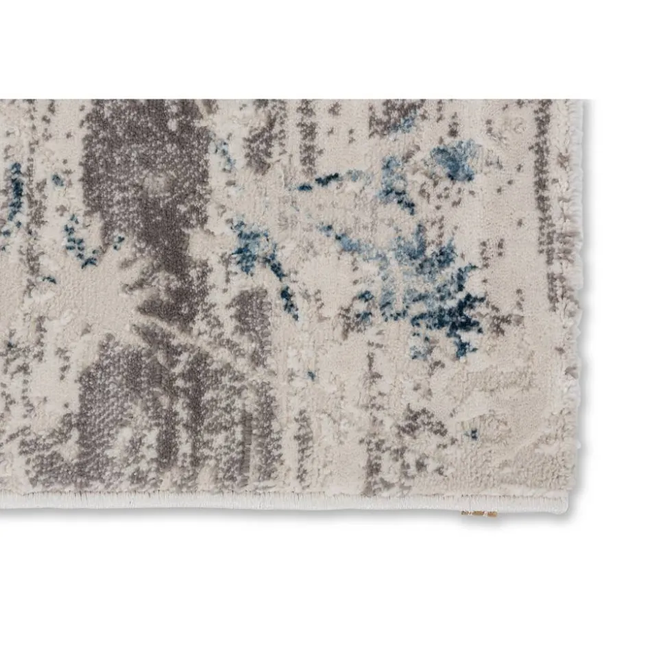 Teppich 'Antea' Blumen blau 133 x 190 cm