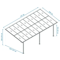 Terrassenüberdachung 'Bruce 617' Aluminium schwarz 300 x 617 x 270 cm