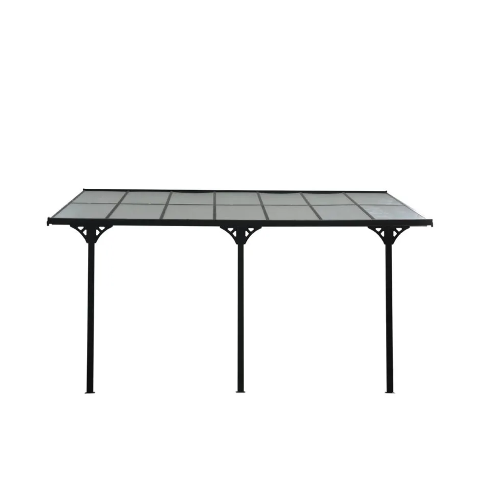 Terrassenüberdachung 'Bruce' Aluminium schwarz 300 x 435 x 270 cm
