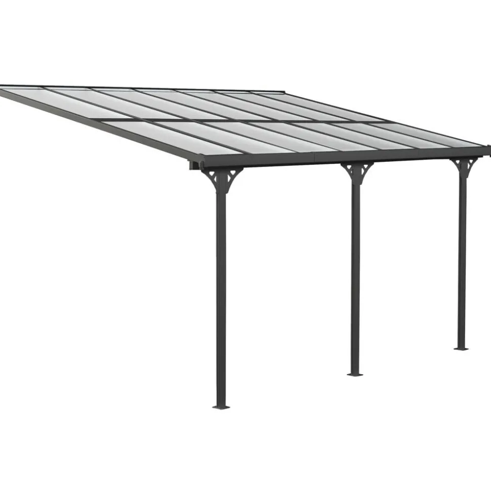 Terrassenüberdachung 'Bruce' Aluminium schwarz 300 x 435 x 270 cm
