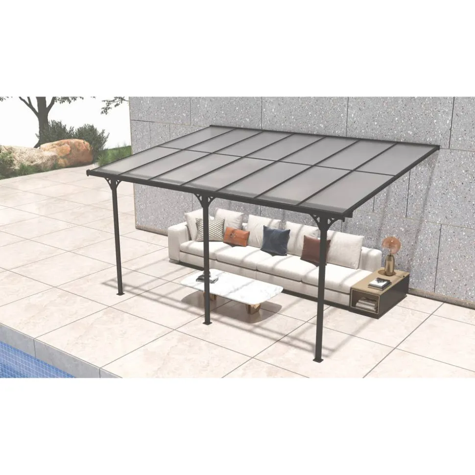 Terrassenüberdachung 'Bruce' Aluminium schwarz 300 x 435 x 270 cm