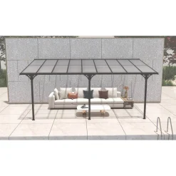 Terrassenüberdachung 'Bruce' Aluminium schwarz 300 x 556 x 270 cm