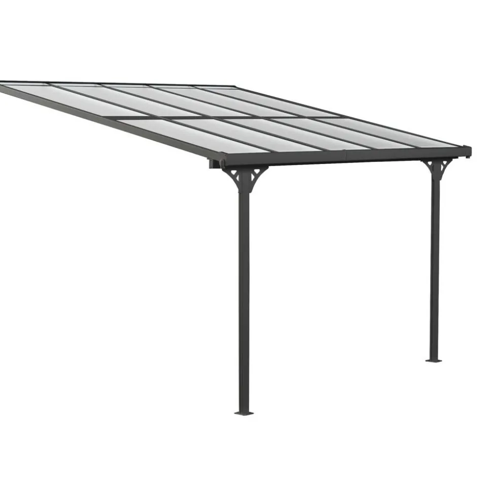 Terrassenüberdachung 'Bruce' Aluminium schwarz 300 x 313 x 270 cm