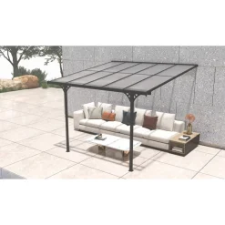 Terrassenüberdachung 'Bruce' Aluminium schwarz 300 x 313 x 270 cm