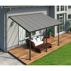 Terrassenüberdachung' Feria' anthrazit 294 x 425 cm Polycarbonat transparent