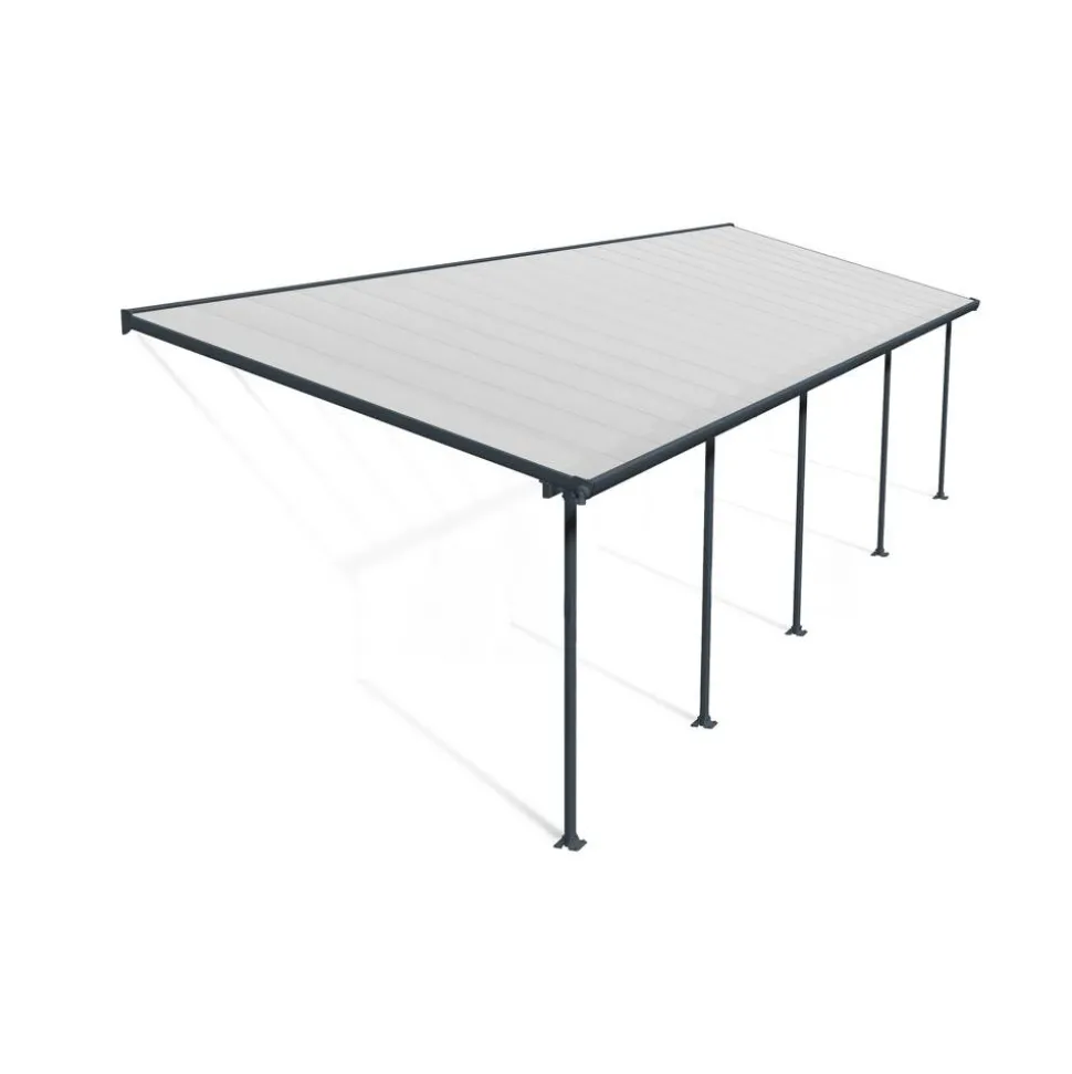 Terrassenüberdachung' Feria' anthrazit 294 x 1035 cm Polycarbonat transparent