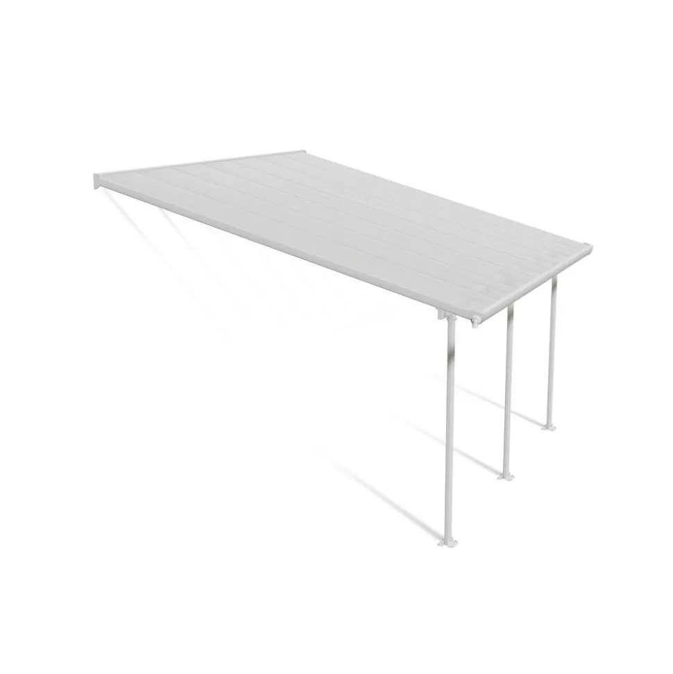 Terrassenüberdachung 'Feria' weiß 380 x 425 cm Polycarbonat transparent