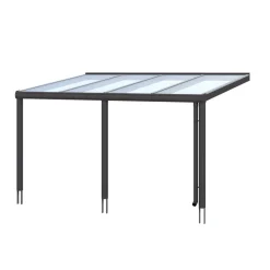 Terrassenüberdachung 'Garda' 434 x 307 cm Aluminium Doppelstegplatten anthrazit