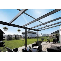 Terrassenüberdachung 'Monza' 648 x 257 cm Aluminium Verbundsicherheitsglas anthrazit