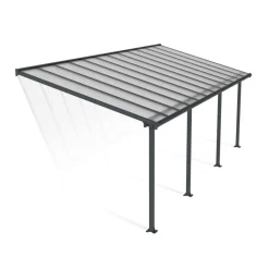 Terrassenüberdachung 'Olympia' anthrazit 294 x 739 cm Polycarbonat transparent
