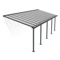 Terrassenüberdachung 'Olympia' anthrazit 294 x 860 cm Polycarbonat transparent